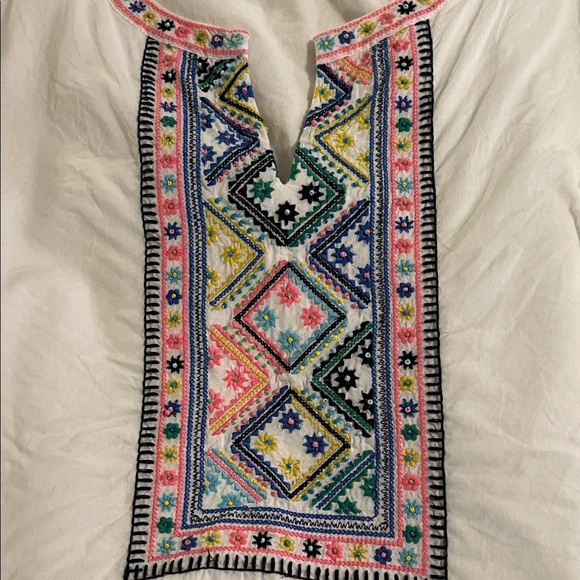 Talbots White Tunic with Multicolor Embroidery, NWOT, XL - Picture 5 of 7